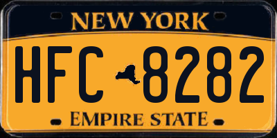 NY license plate HFC8282