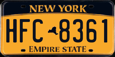 NY license plate HFC8361