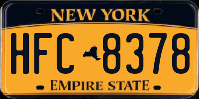 NY license plate HFC8378