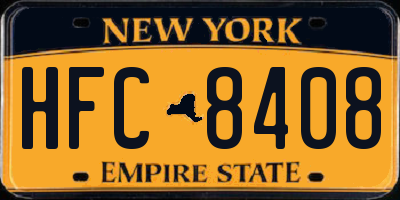 NY license plate HFC8408