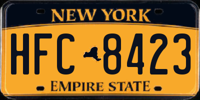 NY license plate HFC8423