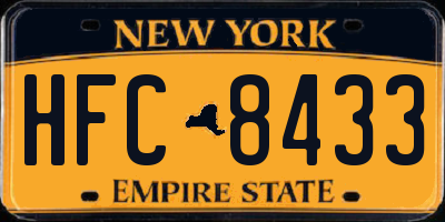 NY license plate HFC8433