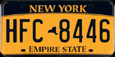 NY license plate HFC8446
