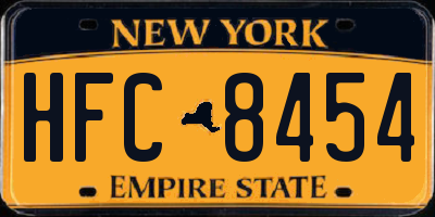 NY license plate HFC8454