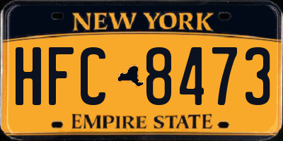 NY license plate HFC8473