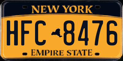 NY license plate HFC8476