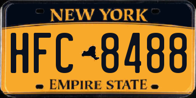 NY license plate HFC8488