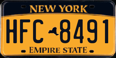 NY license plate HFC8491