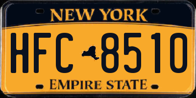 NY license plate HFC8510