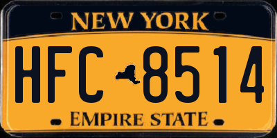 NY license plate HFC8514