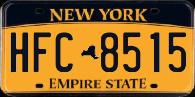 NY license plate HFC8515