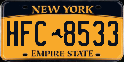 NY license plate HFC8533