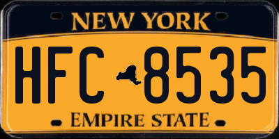 NY license plate HFC8535