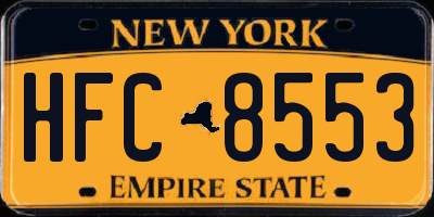NY license plate HFC8553