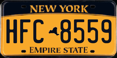 NY license plate HFC8559