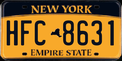 NY license plate HFC8631