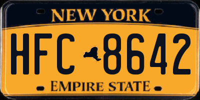 NY license plate HFC8642