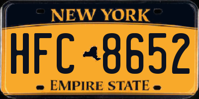 NY license plate HFC8652