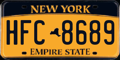 NY license plate HFC8689