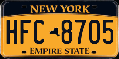 NY license plate HFC8705