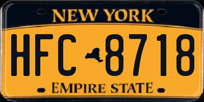 NY license plate HFC8718