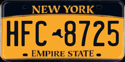 NY license plate HFC8725