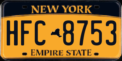 NY license plate HFC8753