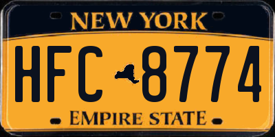 NY license plate HFC8774