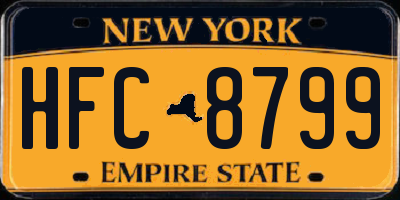 NY license plate HFC8799