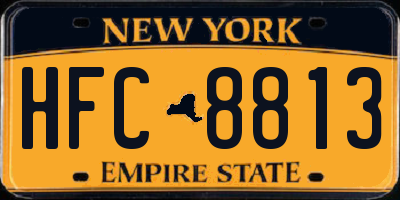 NY license plate HFC8813