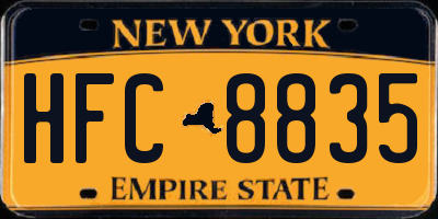 NY license plate HFC8835
