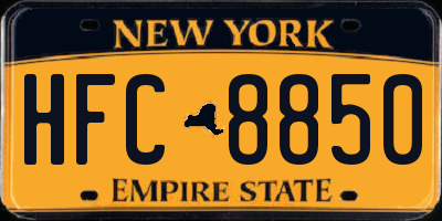 NY license plate HFC8850