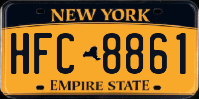 NY license plate HFC8861