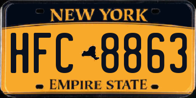 NY license plate HFC8863