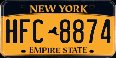 NY license plate HFC8874