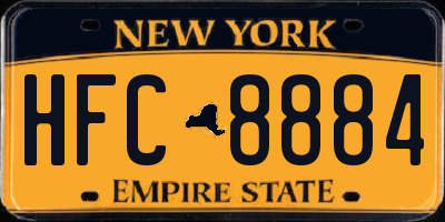 NY license plate HFC8884