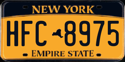 NY license plate HFC8975