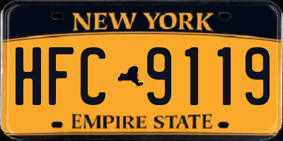 NY license plate HFC9119
