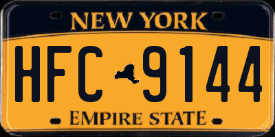 NY license plate HFC9144