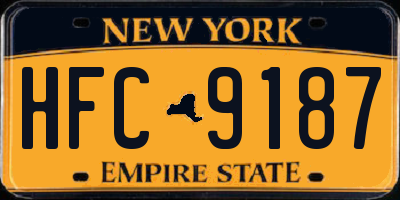 NY license plate HFC9187