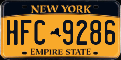 NY license plate HFC9286