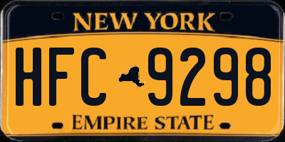 NY license plate HFC9298