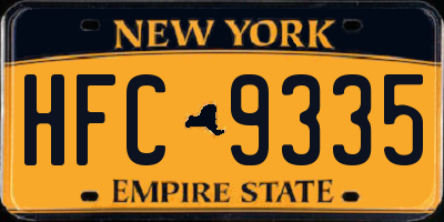 NY license plate HFC9335
