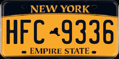 NY license plate HFC9336