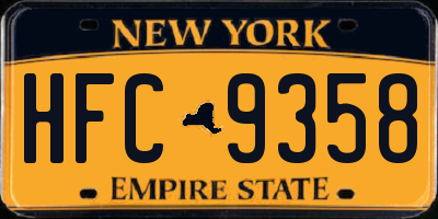 NY license plate HFC9358