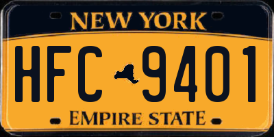 NY license plate HFC9401