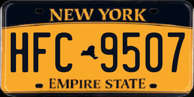 NY license plate HFC9507