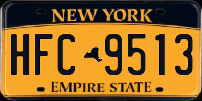 NY license plate HFC9513