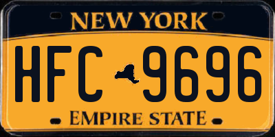 NY license plate HFC9696
