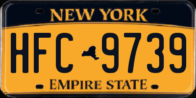 NY license plate HFC9739